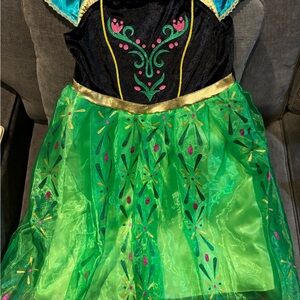 Princess Anna Frozen Costume Dress - Green and Black
